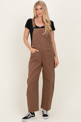 Mocha Barrel Leg Overalls