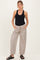 Beige Striped Barrel Maternity Pants