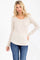 Oatmeal Pointelle Knit Henley Top