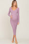 Violet V-Neck Long Sleeve Fitted Maternity Maxi Dress