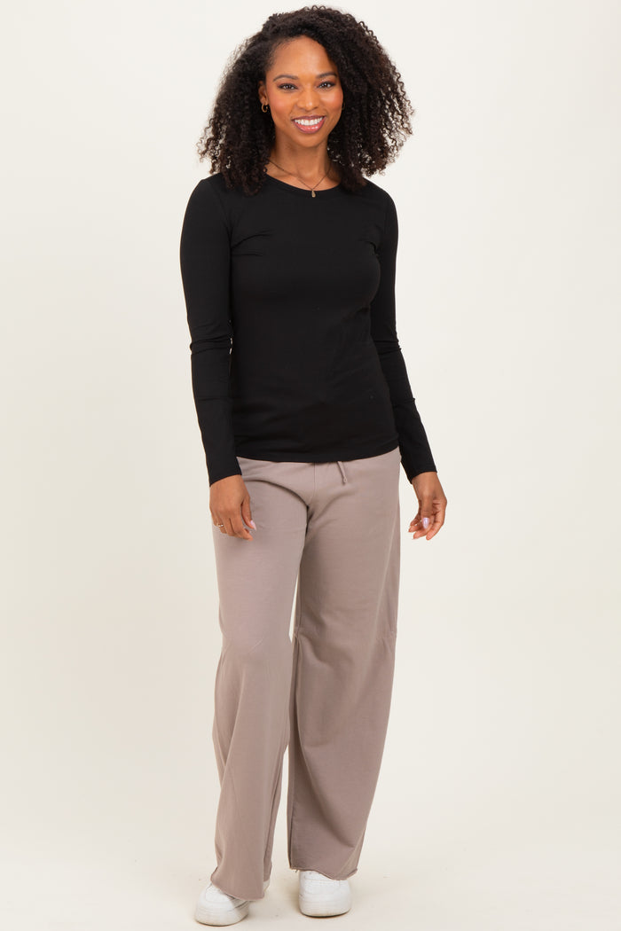 Black Basic Long Sleeve Top