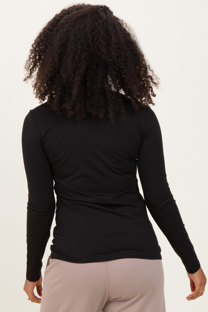 Black Basic Long Sleeve Top