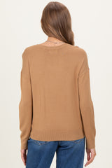 Camel Classic Crew Neck Maternity Sweater