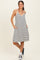 Ivory/ Black Striped Sleeveless Halter Mini Dress