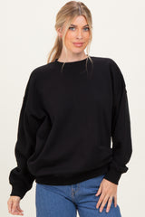Black Oversized Fleece Sweatshirt