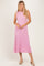 Pink Ribbed Knit Sleeveless Maxi Dress