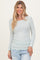 Mint Waffle Knit Long Sleeve Ruched Tunic Top