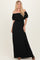 Black Ruffle Off Shoulder Maxi Dress