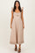 Beige Cutout Seam Detail Midi Dress