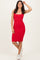 Red Ribbed Square Neck Tank Dress