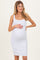 White Ribbed Square Neck Maternity Tank Dress