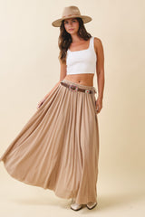 Oatmeal Mesh Maxi Skirt