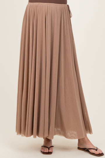 Oatmeal Mesh Maternity Maxi Skirt