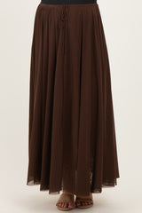 Chocolate Mesh Maternity Maxi Skirt