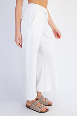 Ivory Ankle Wide Leg Lounge Pants