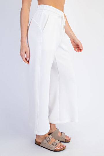 Ivory Ankle Wide Leg Lounge Pants