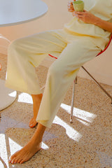 Light Yellow Ankle Wide Leg Lounge Pants