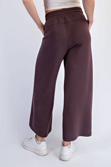 Dark Mocha Ankle Wide Leg Lounge Pants