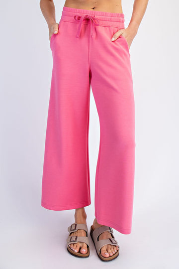Fuchsia Ankle Wide Leg Lounge Pants