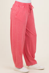 Strawberry Mineral Wash Barrel Leg Lounge Pants