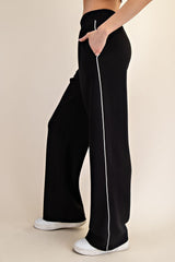 Black Stripe Detail Maternity Lounge Pants