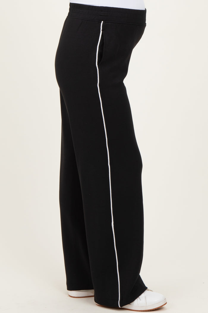 Black Stripe Detail Maternity Lounge Pants