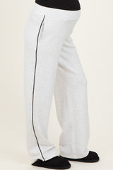 Light Heather Grey Stripe Detail Maternity Lounge Pants