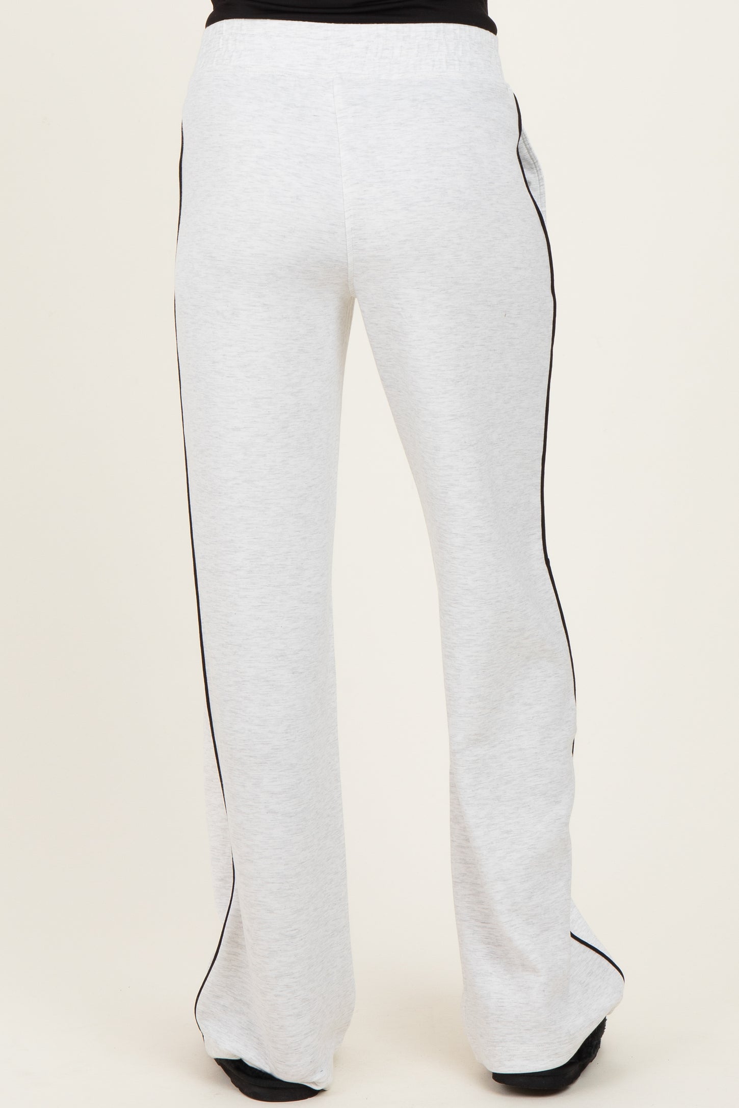 Light Heather Grey Stripe Detail Maternity Lounge Pants