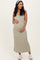 Sage Ribbed Knit Maternity Midi Tank Dress
