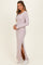 Oatmeal Ribbed Long Sleeve Side Slit Maxi Dress