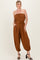 Sepia Strapless Waist Tie Jumpsuit