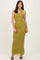 Moss Mesh Overlay Halter Maxi Dress