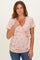 Taupe Floral Wrap Fitted Nursing Top