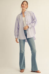 Lavender Button Down Lightweight Casual Shirt