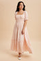 Light Pink Smocked Button Down Maxi Dress
