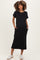 Black Pocket Front Maternity Midi T-Shirt Dress