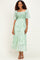 Mint Floral Chiffon Smocked Maxi Dress