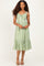 Green Gingham Front Tie Halter Midi Dress
