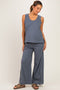 Grey Button Detail Tank Wide Leg Pant Maternity Set