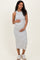 Heather Grey Striped Side Slit Maternity Tank Dress