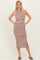 Brown Striped Side Slit Tank Dress
