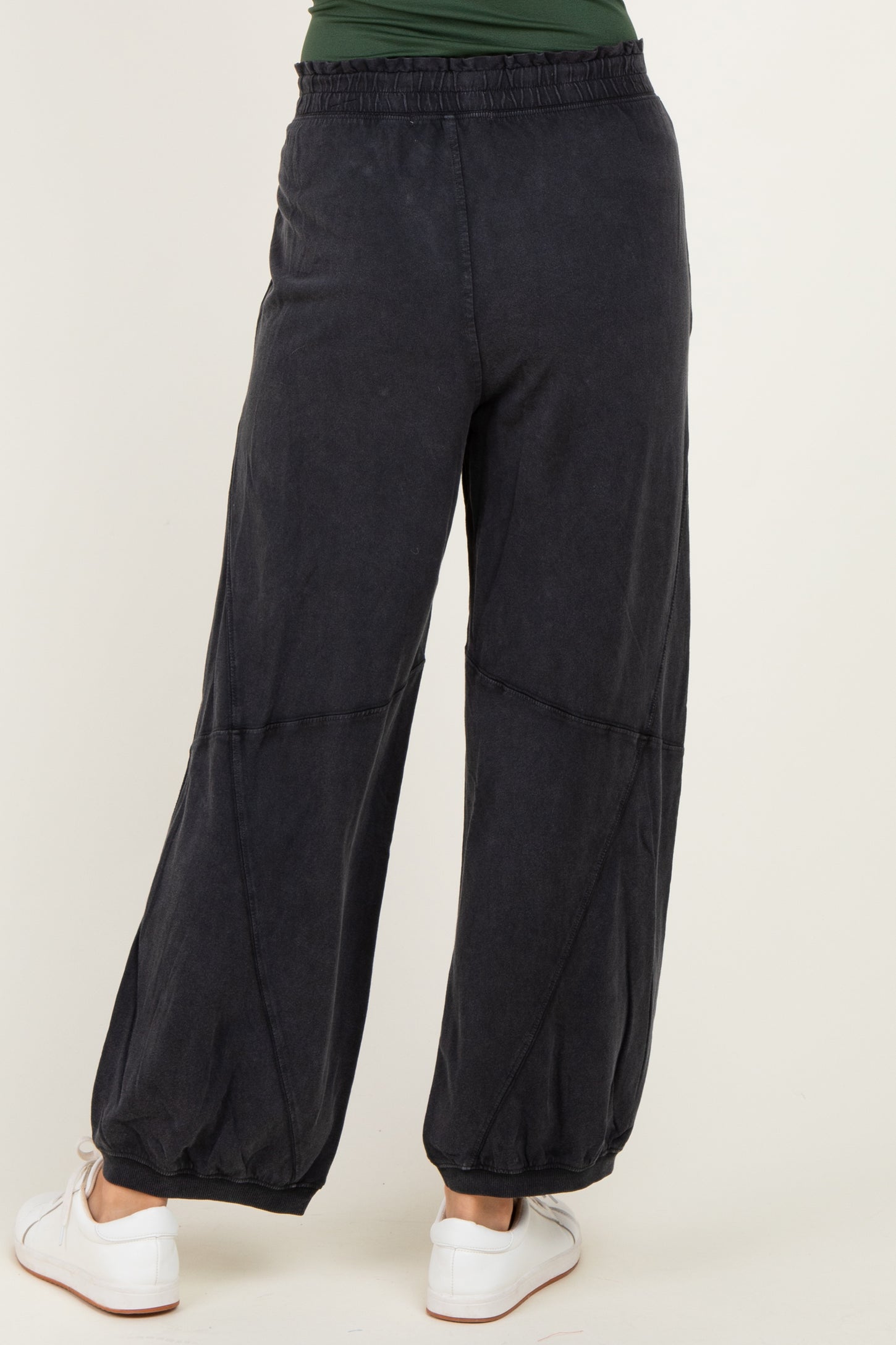 Black Mineral Wash Terry Sweatpants