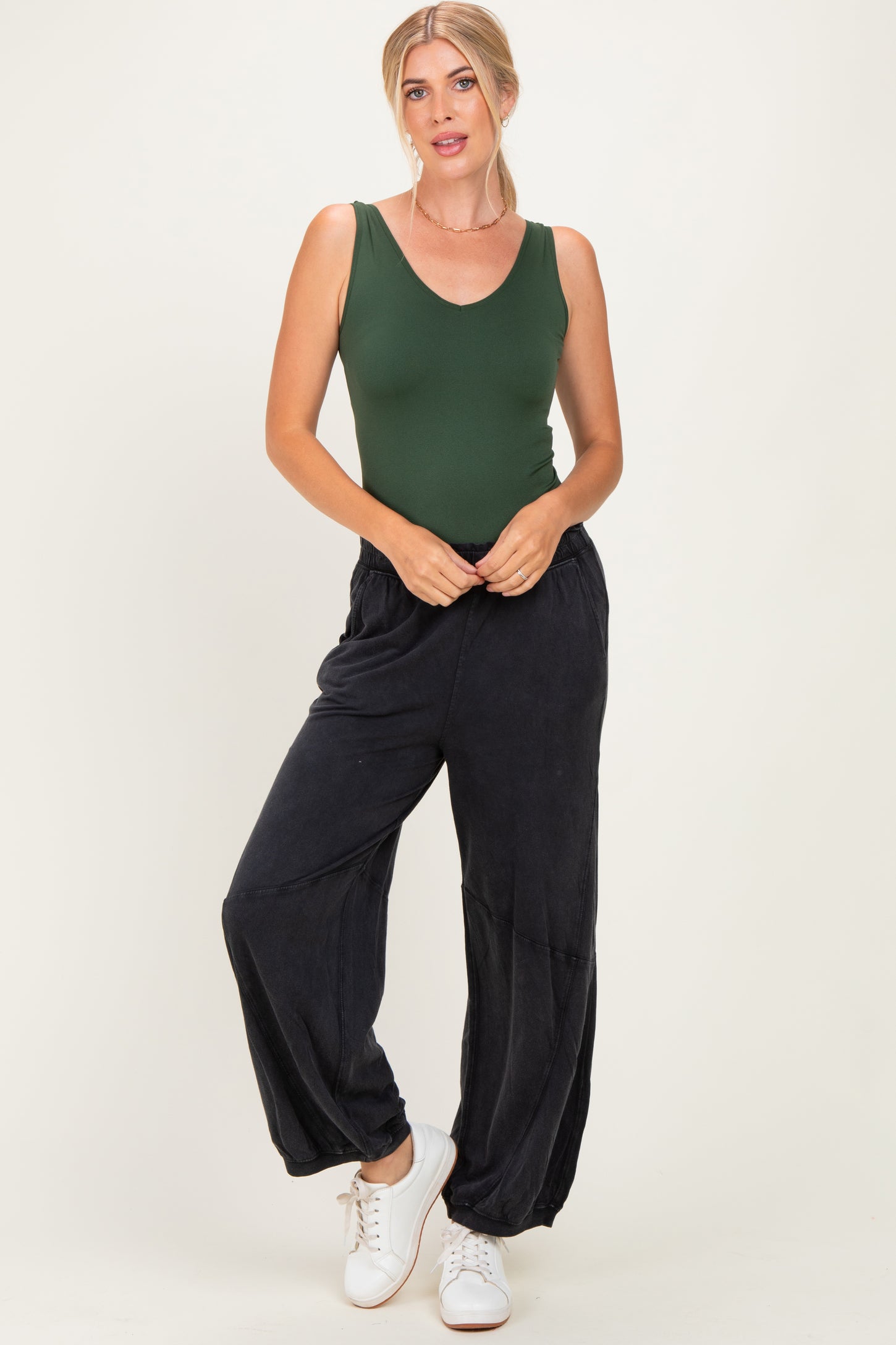 Black Mineral Wash Terry Sweatpants