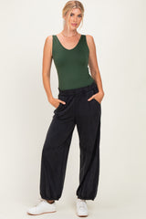 Black Mineral Wash Terry Sweatpants
