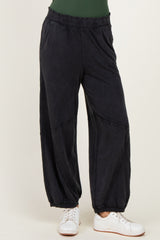 Black Mineral Wash Terry Sweatpants