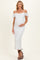 Ivory Off Shoulder Lace Knit Maternity Midi Dress