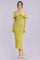 Citron Off Shoulder Lace Knit Midi Dress