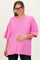 Candy Pink Cotton Oversized Maternity Tee