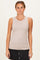 Beige Ribbed High Neck Tank Top