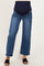 Navy Distressed Ankle Wide Leg Maternity Jeans